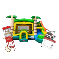 Tropical Bounce House Slide Combo and Concession Package
