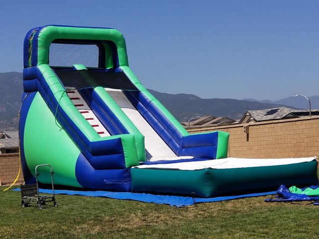 18 ft. jungle slide with pool