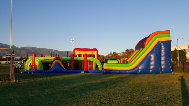 70 ft. Obstacle Challenge with 22 ft. Rock Climb Double Slide