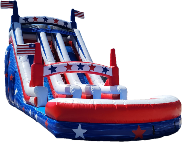 18 foot USA Double lane waterslide