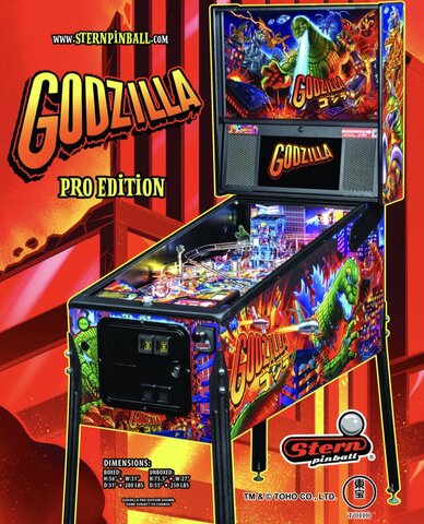 Godzilla Pro Pinball Machine 