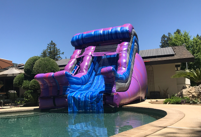 18 Ft Purple Splash Pool Slide