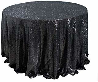 120 inch Round Black Sequin Tablecloth