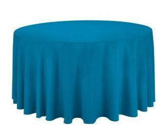 120 Inch Round Aqua Tablecloth 