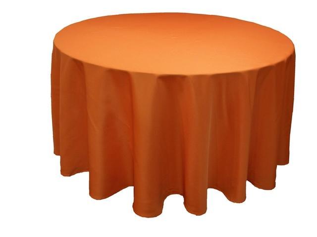 120 Inch Round Orange Tablecloth 