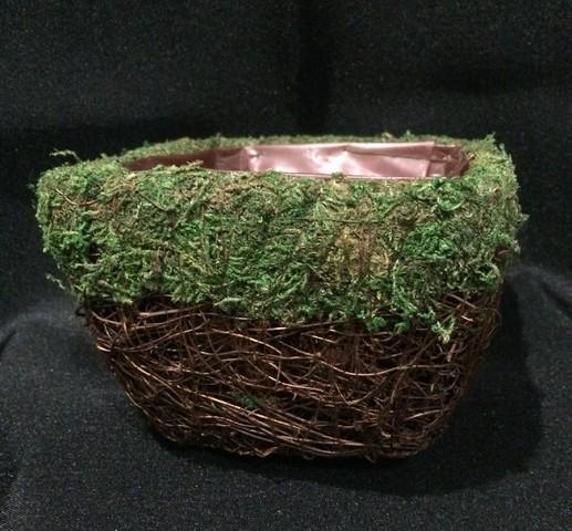 Small Square Moss Lined Basket