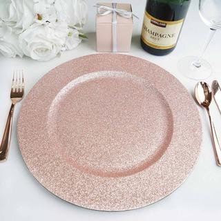 Rose Gold Glitter Charger