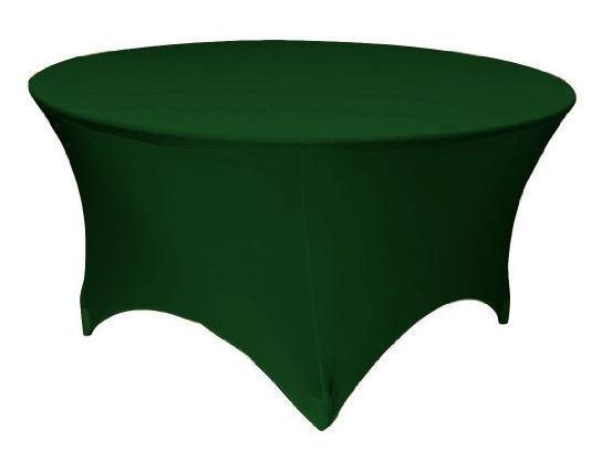 Hunter Green Spandex Tablecloth for 60 Inch Rounds