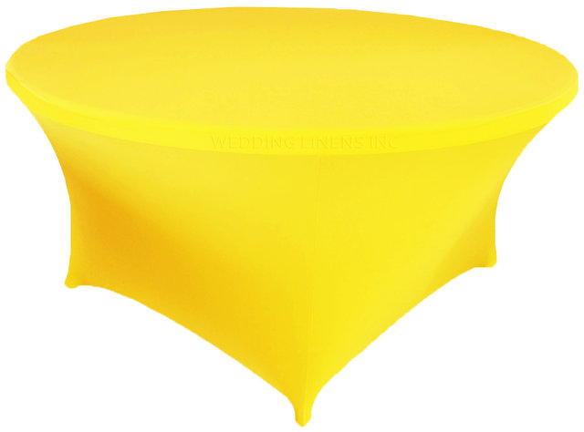 Yellow Spandex Tablecloth for 60 Inch Rounds