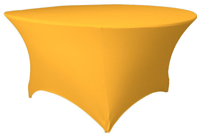 Golden Yellow Spandex Tablecloth for 60 Inch Rounds