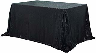 90 x 156 Black Sequin Tablecloth