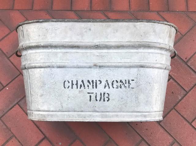 Weathered Metal Champagne Ice Tub