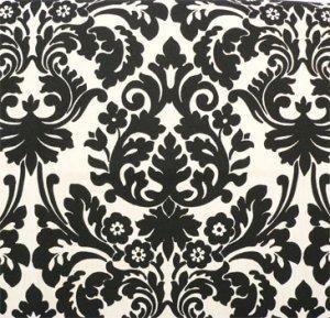 Black and White Damask Flocked Runners