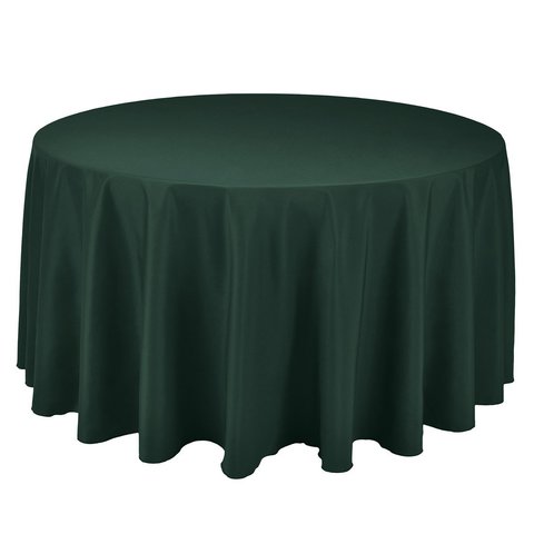 132 Inch Round Hunter Green Tablecloth 