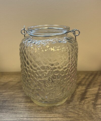 Clear Textured Glass Candleholder