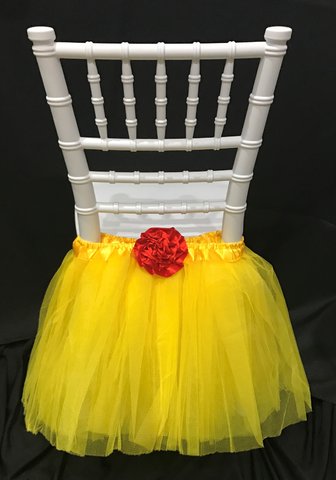 Yellow Kid's Chair Tulle Decoration
