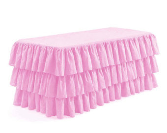 Light Pink ruffled tablecloth