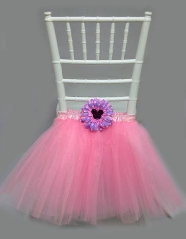 Light Pink Kid's Chair Tulle Decoration