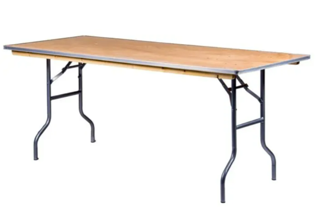 6 ft Wood Solid Banquet Tables