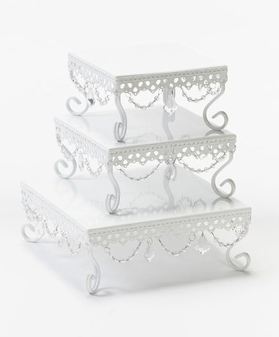 Large Square Loopy Chandelier Cake Stand