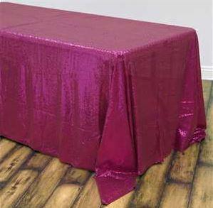 90 x 132 Fuchsia Sequin Tablecloth