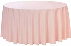 120 Inch Round Blush Tablecloth 