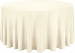 120 Inch Round Ivory Tablecloth 