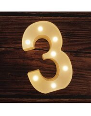 Tabletop light up number "3"