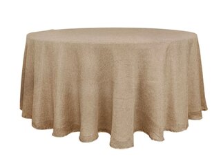 132 Inch Round Burlap Tablecloth 