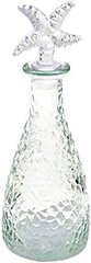 Clear Pebble Textured Seaside Glass Decor Bottle with Starfish Topper 