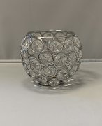 3 inch bright silver crystal votive tea light candle holder