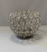 4 inch silver crystal votive tea light candle holder