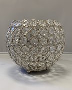 5.5 inch silver crystal votive tea light candle holder