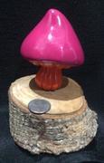 Small Ceramic Pink and Orange Mushroom Props