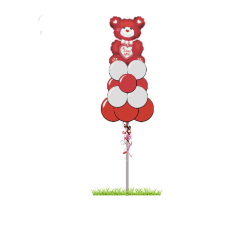 Teddy Bear Yard Balloon Pole