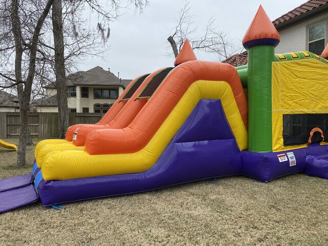 Dual Lane Castle Combo | AA Jump | water slide and bounce house rentals ...