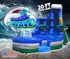 20 Foot Dual Lane Shark Wave Waterslide