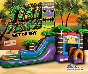 Tiki Plunge Dual Lane Bounce House Wet/Dry