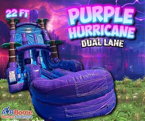 22 Foot Dual Lane Purple Hurricane Waterslide