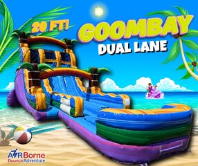 20 Foot Dual Lane Goombay Waterslide