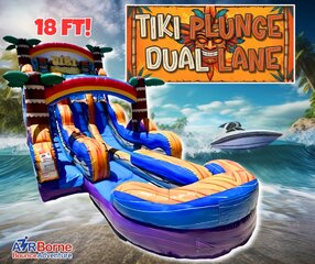 18 Foot Dual Lane Tiki Plunge Waterslide