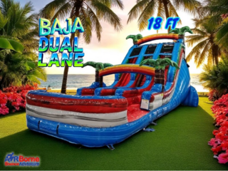 18 Foot Dual Lane Baja Waterslide