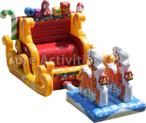 Santa Sleigh Selfie with Reindeer inflatable