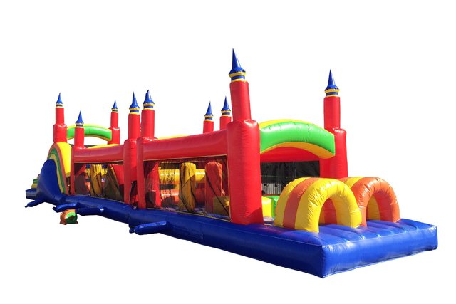 60 Ft Obstacle Course w/ tall slide from Biloxi Bounce House