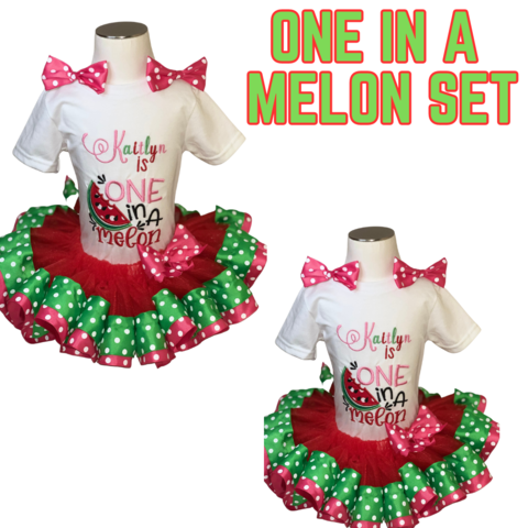 One In A Melon Embroidery Tutu Set