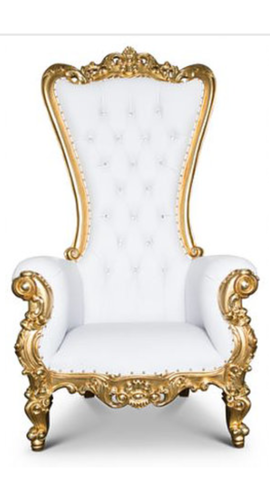 GOLD WHITE THRONE CHAIR