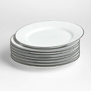 WHITE WITH SILVER DESERT PLATE