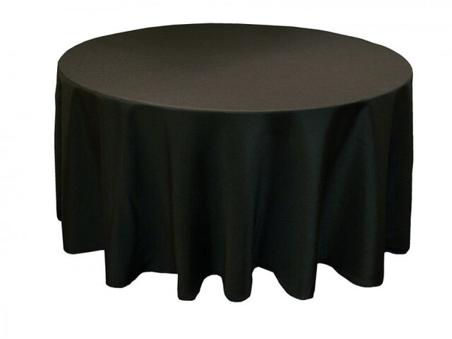 5ft Round Linen Black (Full Length)