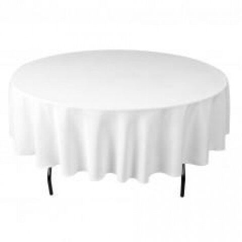 5ft Round White Linen (Lap Length)