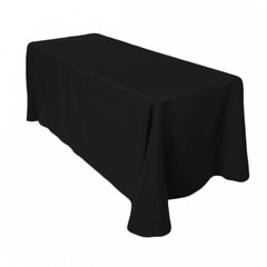 6ft Rectangular Black Linen (Full Length)